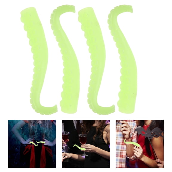 4pcs Finger Puppet Realistic Octopus Hand Puppet Toy Party Favor (Light Green)