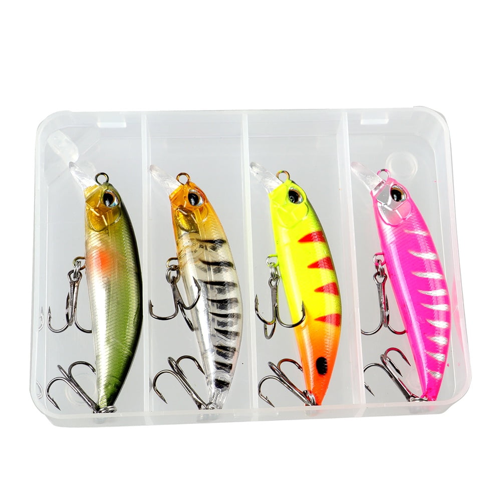 4pcs Fishing Lure Set 8g/6.5g Minnow Fishing Equipment Sinking Long Casting Water Hard Bait
