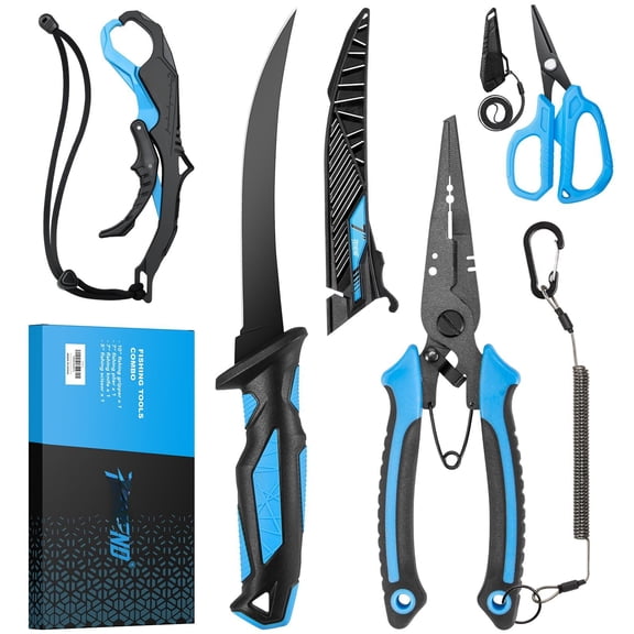 4pcs Fishing Tool Kit Gear - Plier Fillet Fish Lip Gripper Set Gift For Men