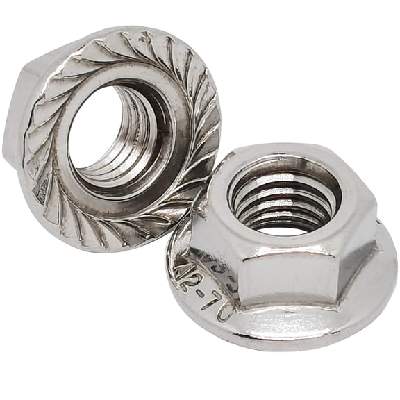 4pcs Flange Nut,Serrated Flange Nut Hex Lock Nuts,Left Hand,M10x1.5mm,304 Stainless Steel