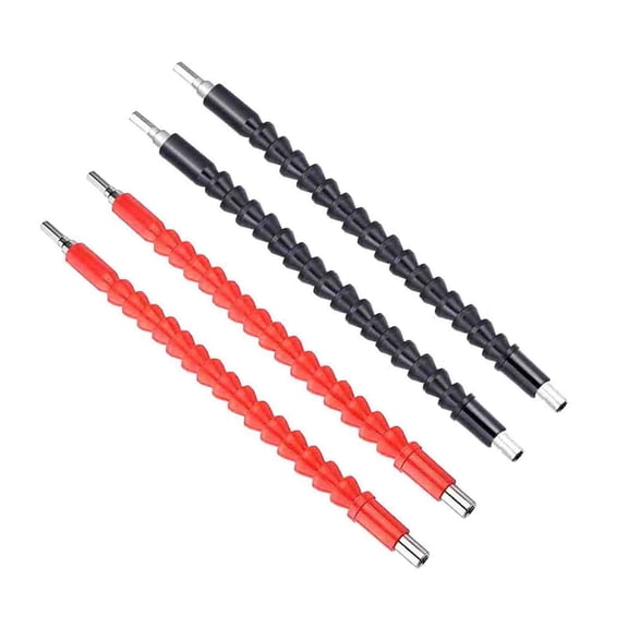 4pcs Flexible Drill Bit Extension 11.8 Inch 1/4" Hex Head Magnetic Hex Soft Shaft Flexible Screwdriver Extension for Connect Drive Shaft Tip Drill Bit Kit Adaptor for Multi-angle Work with Drill Bit