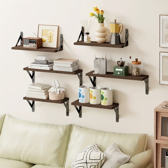 4pcs Floating Wall Mounted Shelves - Multi-Scene Storage & Room Decor for Bathroom/Bedroom/Living Room, Plant Display, Halloween/Christmas Decor, Home Utility Shelves