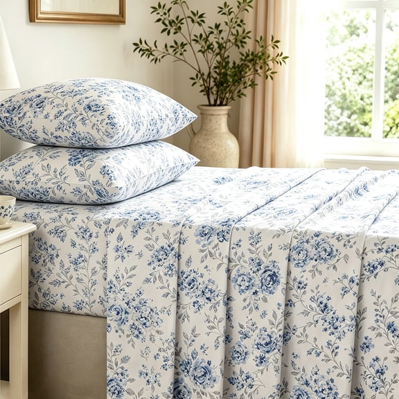 4pcs Floral Bed Sheets, Bed Sheet Set with Pillowcases, Deep Pocket Bedding for Ultimate Comfort - Lightweight And Breathable Sheet Set, Suitable for Bedrooms, Guest Rooms, And Hotels
