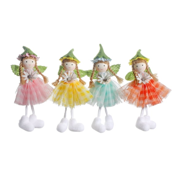 4pcs Flower Angel Elf Decoration Pastel Easter Fairy Hanging Ornaments Flower Angel Wings Fairy Tree Hanging Figurine For Home Spring Birthday Easter Party Decor Perfect Gift For Mom