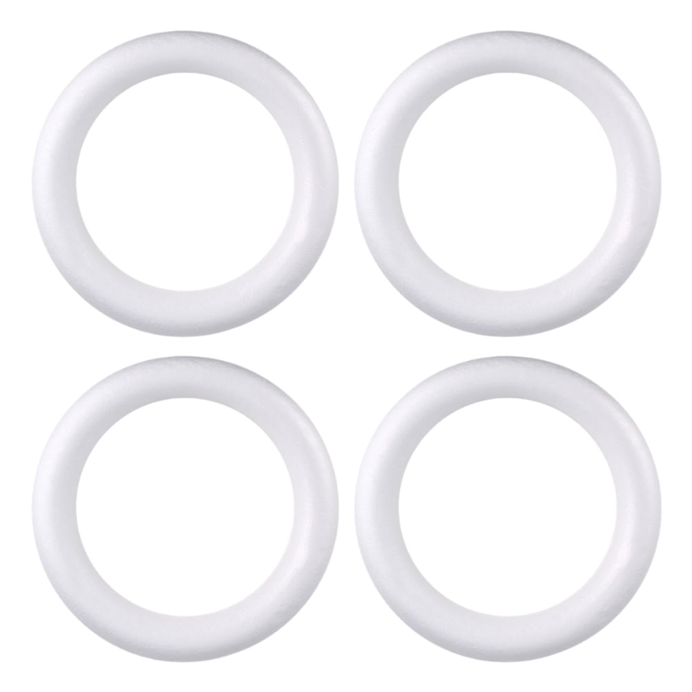 4 Pack Foam Wreath Forms, 10 Inch Rings for Crafts, DIY Projects, Holiday  Decor (White)