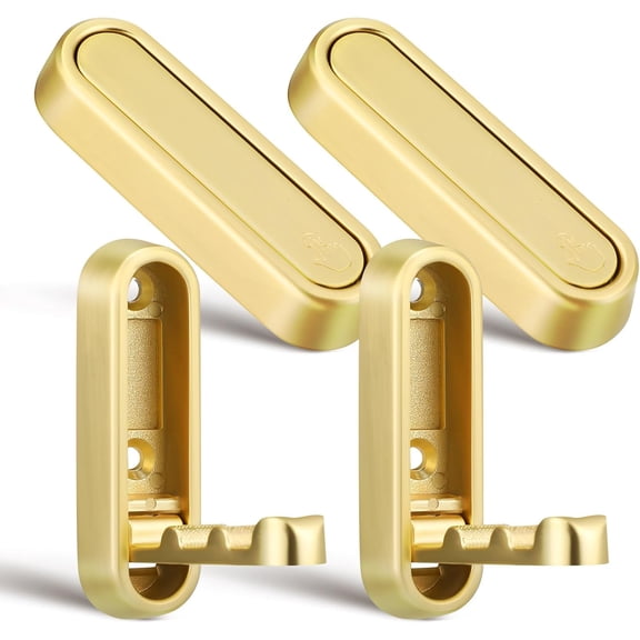 4pcs Foldable Discreet Metal Wall Hooks for Bathroom, Multi-Purpose Hand Towel and Coat Hanging Hooks with Brushed Copper Finish, Space-Saving Storage Solution for Shower