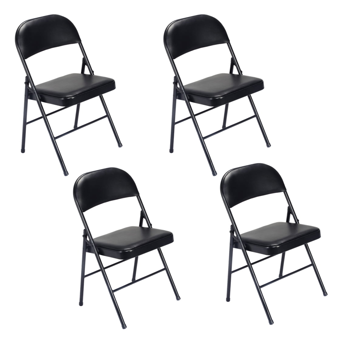 4pcs Folding Chairs with Padded Seats, Fold up Event Chairs, Portable ...