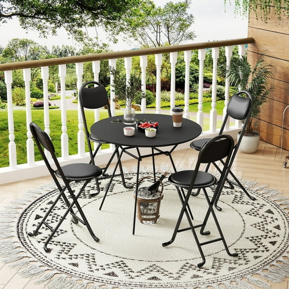 4pcs Folding Stool with Back,Portable Cushioned Padded Chairs for Outdoor Indoor Kitchen Shop Cafe