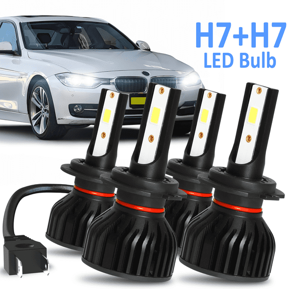 4pcs For BMW 320i 2013-2017 H7 High Beam/Low Beam LED Headlight Bulbs Super Bright 6000K Cool White