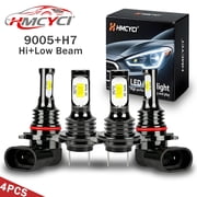 4pcs For Kia Forte 2017-2018 9005 H7 LED Headlight Bulbs Combo 6000K Super Bright White Kits 8000LM 40W