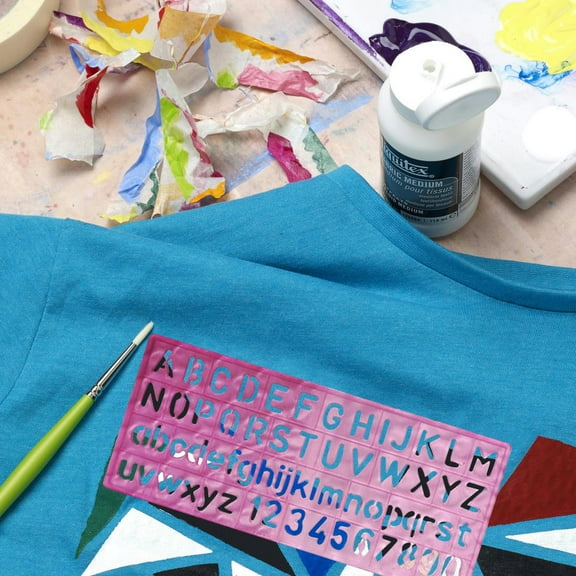 4pcs For Kids Painting Drawing Template Plastic Ruler Learning Home School Assorted Colors Translucent Alphabet Letter Stencil