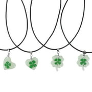4pcs Four Leaf Clover Necklace Beautiful Shining Creative Decor Pendant for Lover Girl Girlfriend (Random Style)