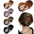 thumbnail image 1 of 4pcs French Concord Flat Hair Clips for Women, Curved Hair Claw Clips Alligator Hair Barrettes, No Slip Grip Strong Hold Jaw Clips Styling Hair Accessories, 1 of 9