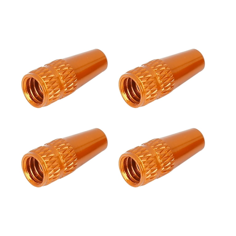 4pcs French Type Valve Caps Aluminum Alloy Bike Bicycle Tire Valve Stem Caps Dust Cover Orange