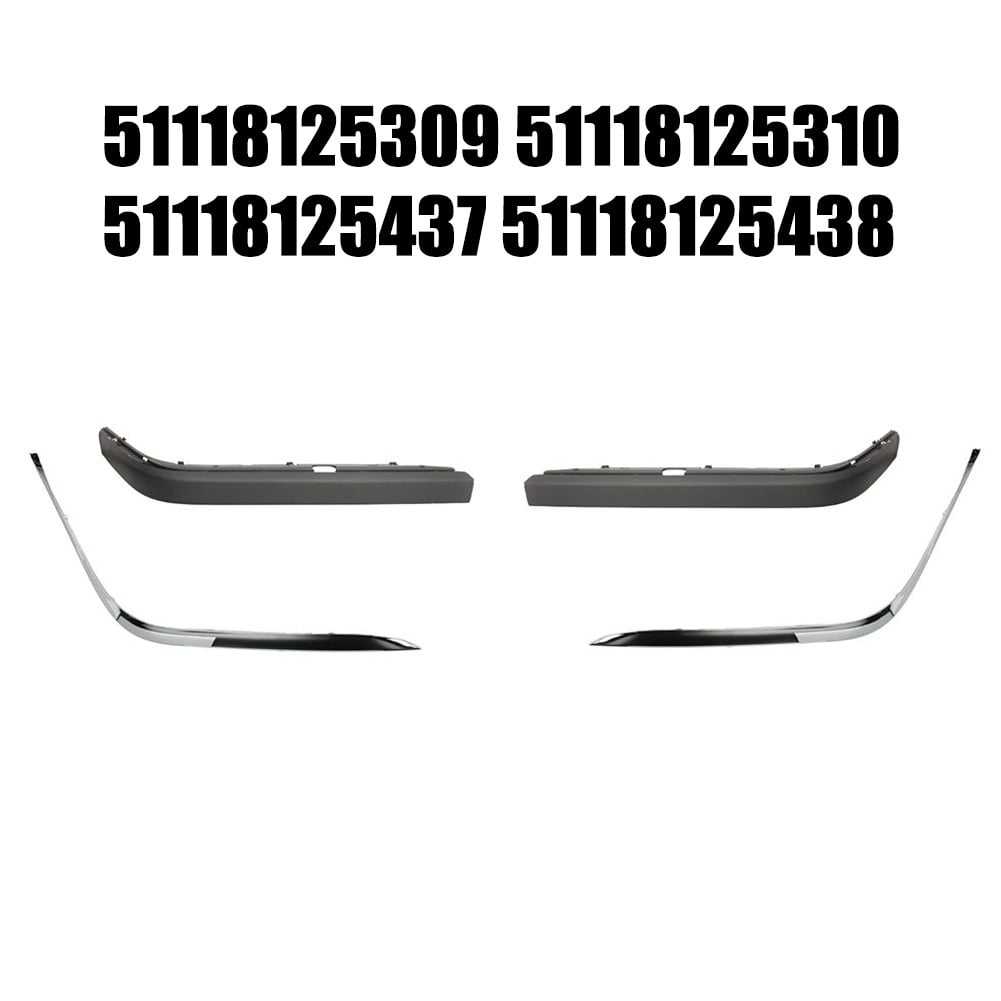 4Pcs Front Bumper Molding + Chrome Trim For Bmw 7 Series E38 1994 2001