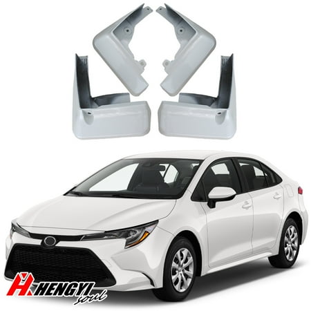 4pcs Front & Rear Mud Guard Fender Flaps Splash for Toyota Corolla Sedan 2020-2023, Mudflaps Mud Guards Flares Mudguard, White