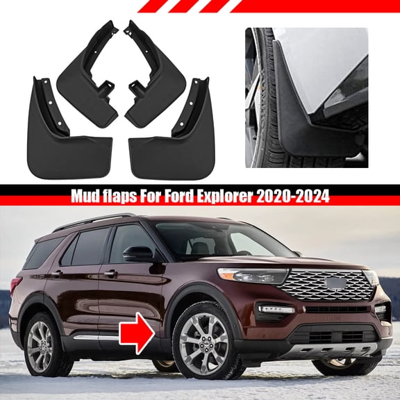 4pcs Front & Rear Mud Guard Fit for Ford Explorer 2020-2024, Fender Flaps Splash Mudflaps Mud Guards Flares Mudguard Auto Accessories