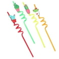 thumbnail image 1 of 4pcs Fun Shaped PVC Drinking Straws Reusable Colorful Bendy Straws for Smoothies Cocktails Parties Home Bar Eco Friendly 26cm Long 6mm Wide, 1 of 3