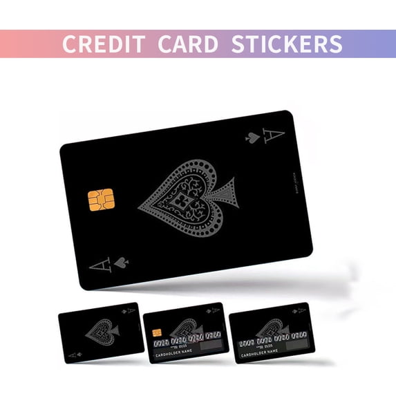 4pcs Funny Credit Card Skin Sticker Cover, Vinyl Stickers for Debit Credit Cards, Cute Waterproof Skin Stickers for Bank, EBT, Key, Transportation, ID (Poker)