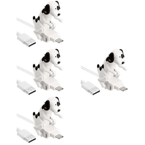 4pcs Funny Dog Mobile phone Type-c Charging Line Type-c Device Data Line Safe Charging Line