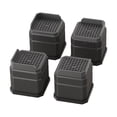 thumbnail image 1 of 4pcs Furniture Risers Bed Lifters Desk Leg Risers Heavy Duty Anti Slip for Washers Sofas Fridges Black, 1 of 9