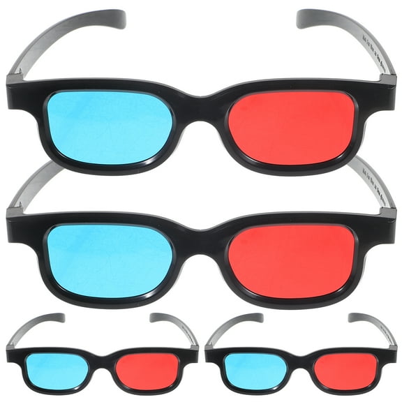 4pcs Game Glasses 3d Movie Glasses Red and Blue Glasses 3d Viewing Eye Wear for Women Men