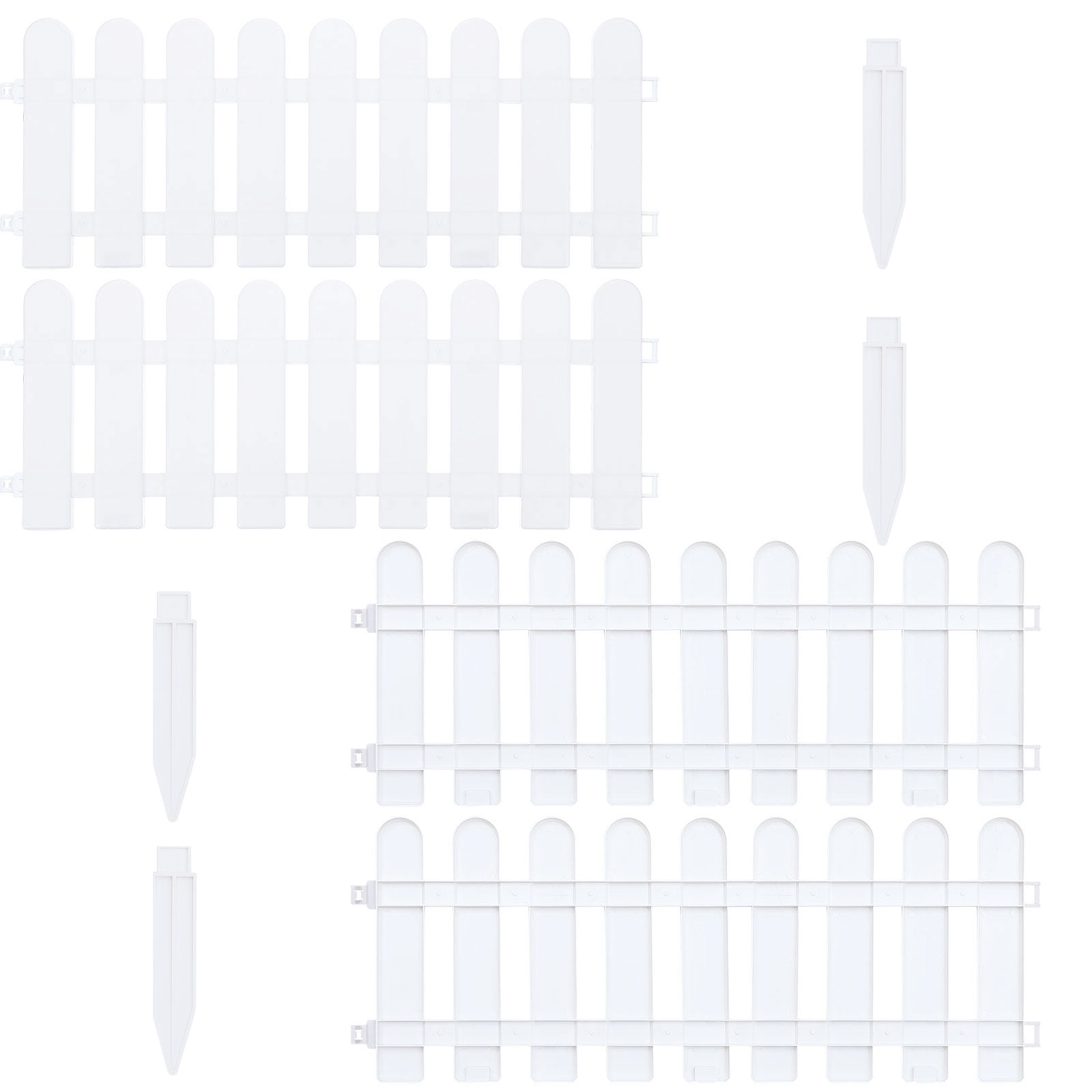 4pcs Garden Edging Fence White Garden Picket Fence Border, Small White