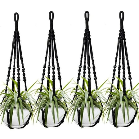 Gardening Tools Garden Decorations Outdoor Clearance Flower Pot Net Bag for Indoor Plants Hanging Shelf Outdoor Macrame 4 Pcs