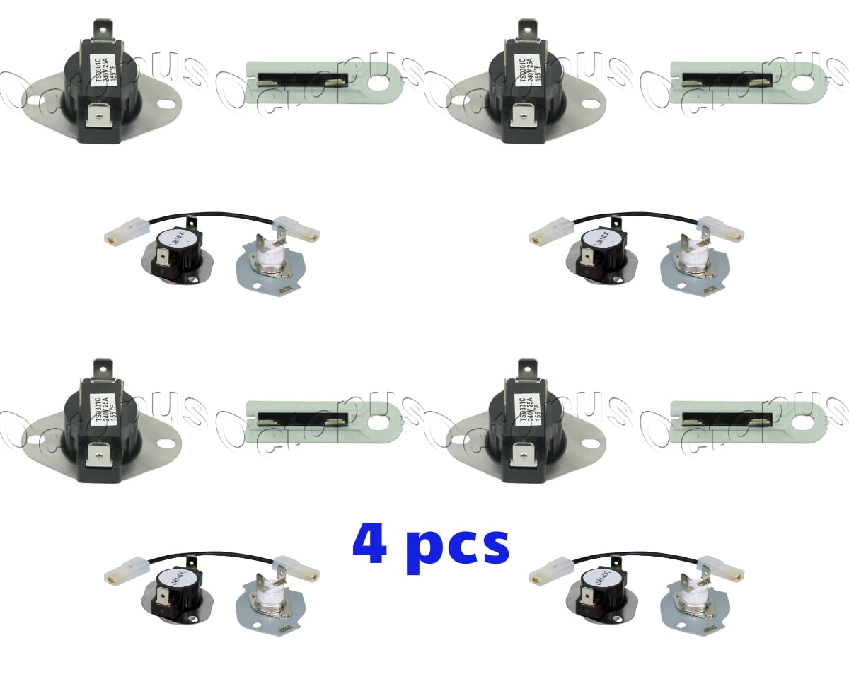 4pcs Gas Dryer Thermostat Kit Fits Whirlpool Kenmore W10480709 3387134 3392519