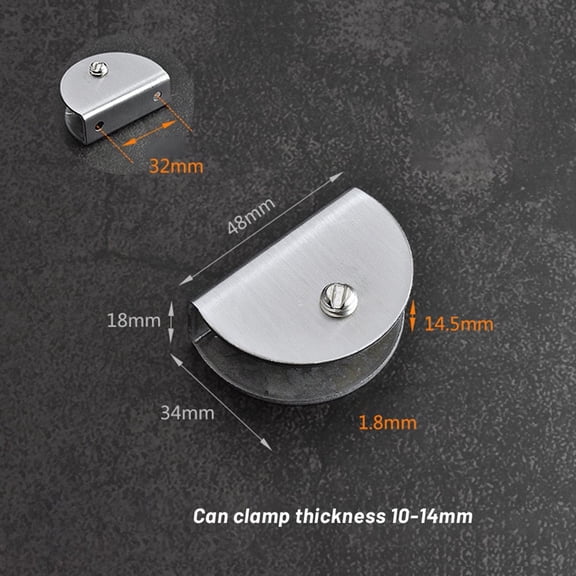 4pcs Glass Clamps Stainless Steel Clips Adjustable Square Half Round Shape Shelves Support Holder Corner Bracket