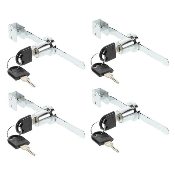 4pcs Glass Display Cabinet Sliding Door Lock for Metal Cabinets Keyed Alike for Home Office and Retail Use