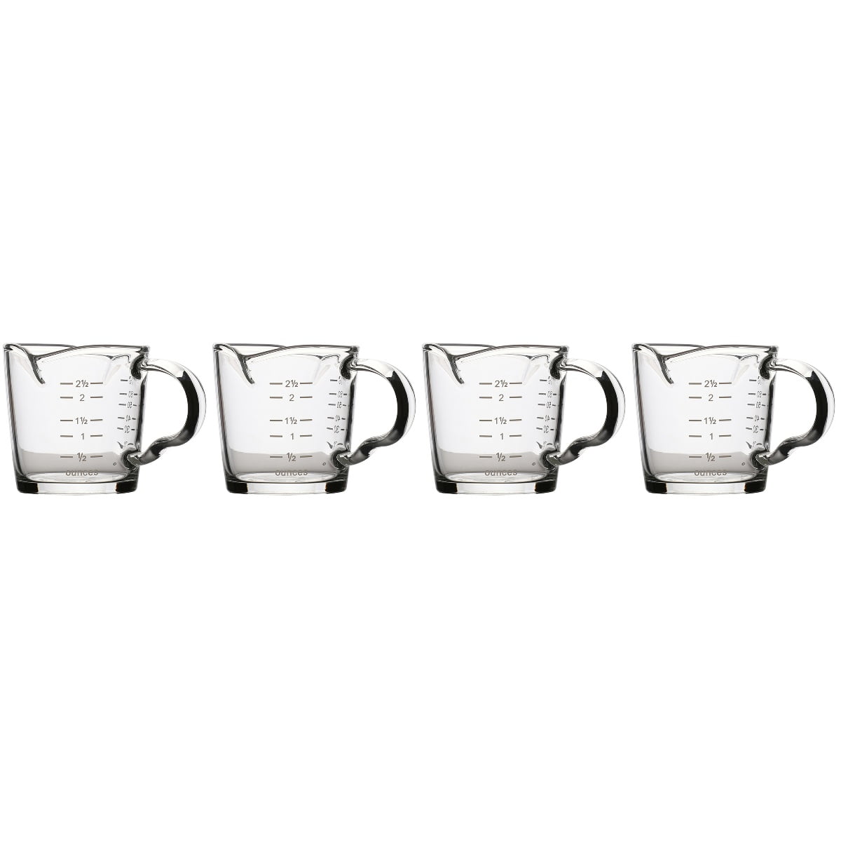 4pcs Glass Measuring Cup Measuring Jug Kitchen Small Coffee Creamer Jug 