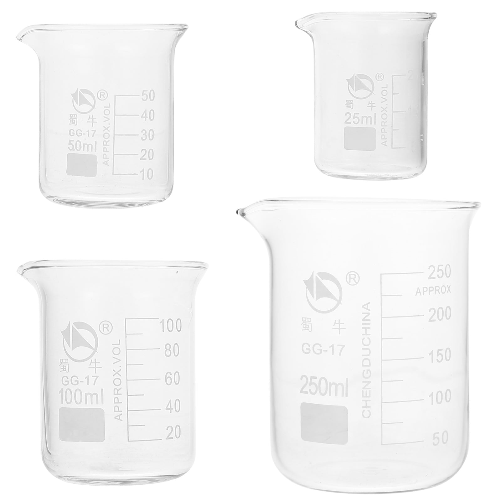 4pcs Glass Measuring Cup Transparent Graduated Measuring Jug Cylinder