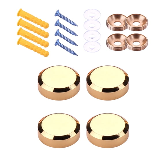 4pcs Gold Brass Mirror Fixing Screws Designs for Detail Oriented Users