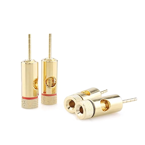 4pcs Gold Plated HiFi 2mm Pin Speaker Audio Cable Banana Plug Connector Adapter TAPDRA Spare Part
