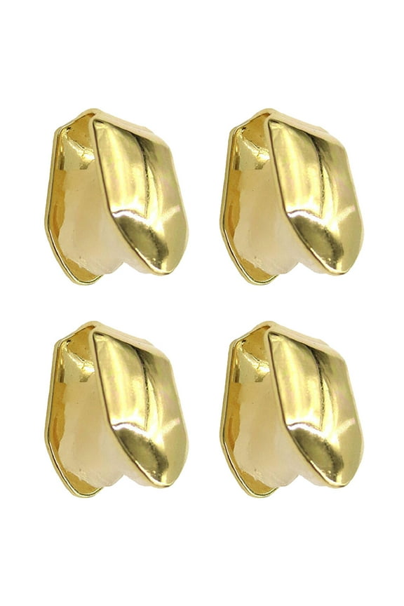4pcs Gold Plated Hip-hop Teeth Braces Hip Hop Single Teeth Grill Caps for Adults
