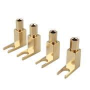 4pcs Gold-Plated Spade to Banana Plug Adapter 6mm Cable for Audio Enthusiasts