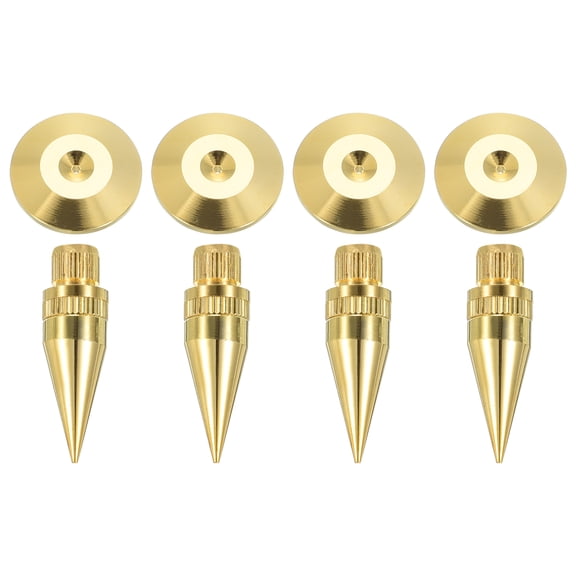 4pcs Gold Speaker Spike Shockproof Adjustable Copper Speaker Spike Isolation with Pads Mat