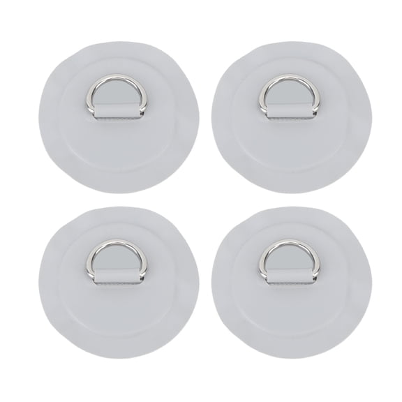 4pcs Gray D Ring Patch Round Lightweight D Ring PVC Patch for Inflatable Boat Surfboard Stand Up Paddleboard