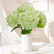 4pcs Green Hydrangea Artificial Flowers,20in Real Touch Hydrangeas Flowers,Large Long Stem Fake Flowers for Home Decor Party Floral Arrangements Wedding Bouquets Centerpieces Jahe Artisan