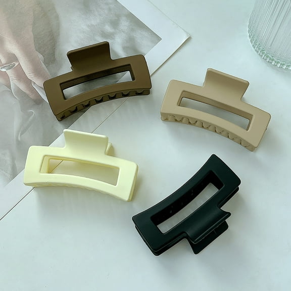 4pcs Hair Clips for Women - Medium Square Matte Clips, Strong Hold, Non-Slip Hair Styling Accessories