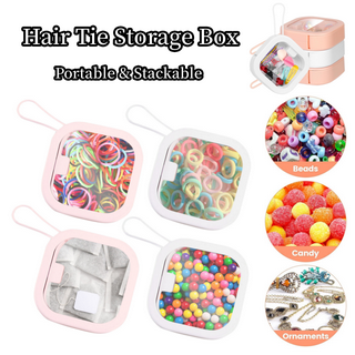 2pcs Hair Tie Organizer Boxes,small Portable Hair Tie Holder Organizer Can  Be Stackable Or Hung On The Wall,best For Hair Ties Storage Or Small Items