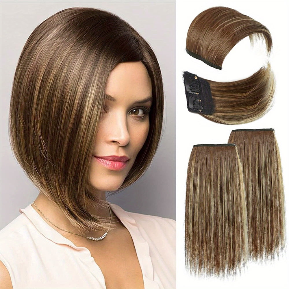 4pcs Hair Toppers For Women Synthetic Clips In Hair Topper Invisible