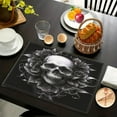 thumbnail image 1 of 4pcs Halloween Theme Colorful Skull Head Pattern Printed Placemats for Home KitchenHeat Resistant Placemats Table Protection Kitchen Dining Table Party Scene Decoration, 1 of 5