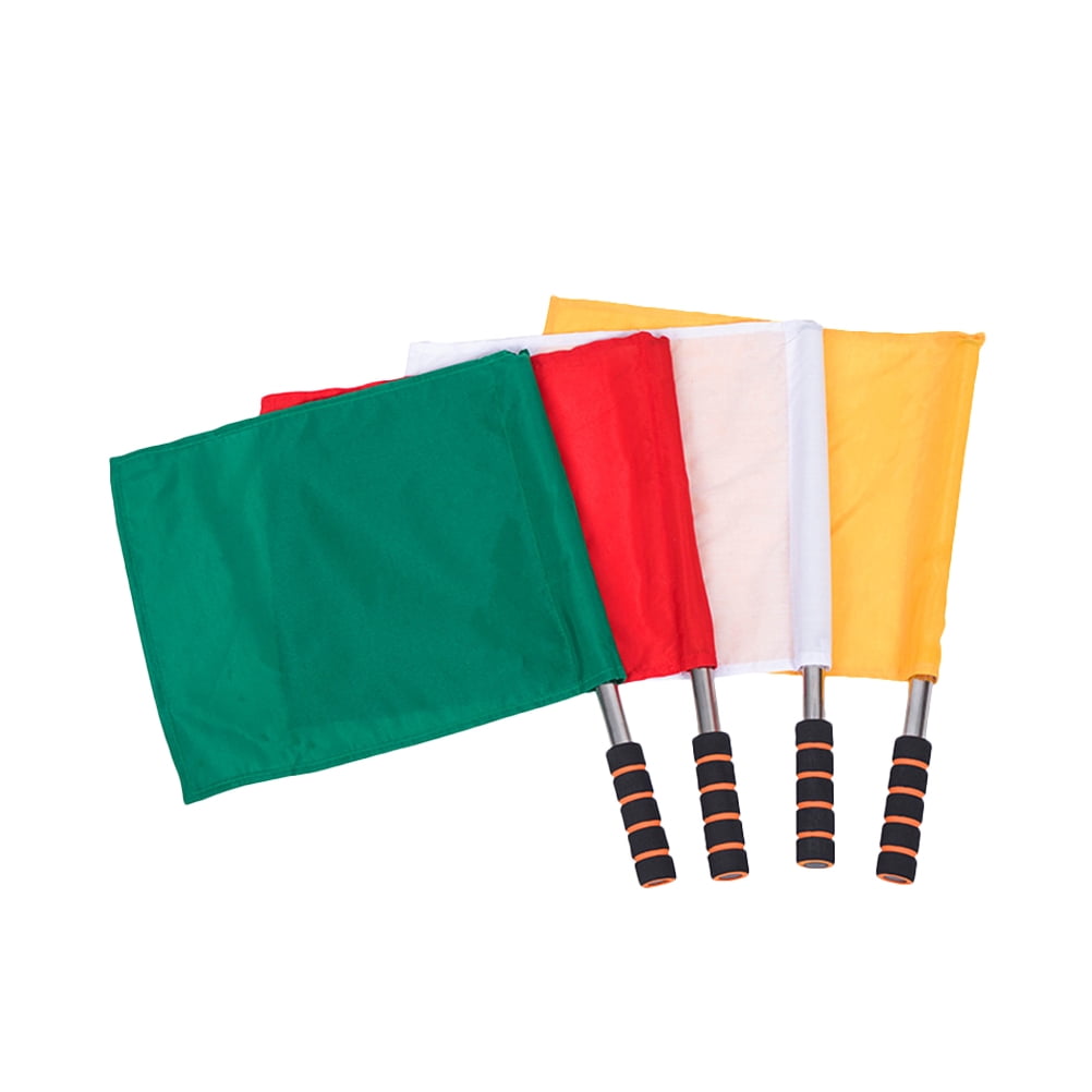 Waving Flag 4pcs Hand Signal Flags Match Referee Flag Stainless Steel