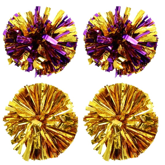 Luxshiny Cheerleader Poms In Assorted Color For Dance Matches 4Pcs 12.6X8.3In
