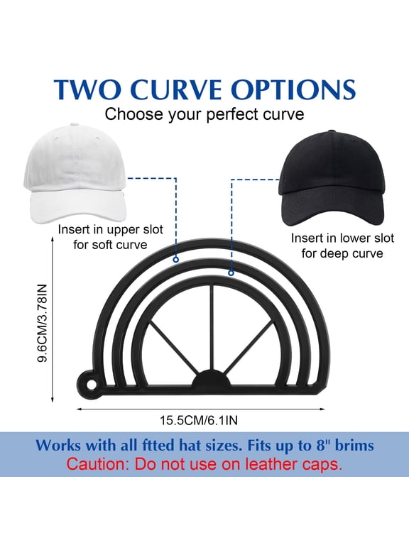 4pcs Hat Brim Shaper Durable ABS Tool for Baseball Caps Sun Hats Fitted Hats Black