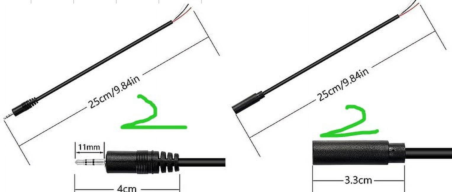 4pcs Headphone Extension Cable Single Female and Male Connection Port