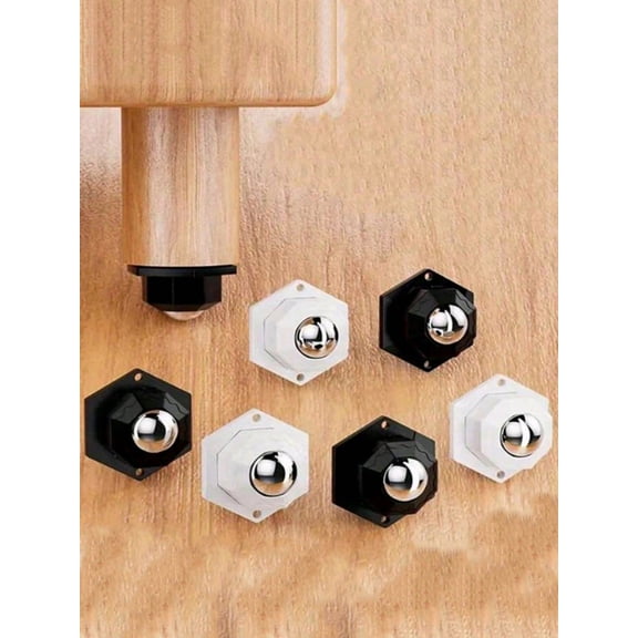 4pcs Heavy Duty Furniture Casters High Load Capacity 360 Swivel Stainless Steel Self Adhesive Backing Smooth Rolling Wheels Easy Mobility Furniture Wheels