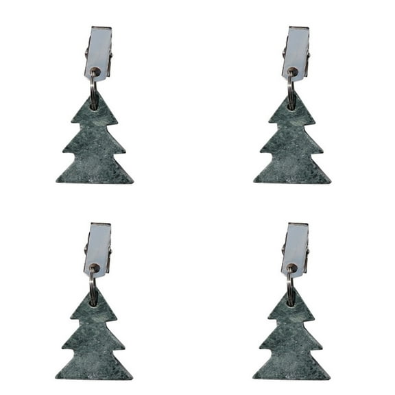 4pcs Heavy Marble Tablecloth Decoration Weights Practical and Stylish Anchors Christmas Tree Shaped Table Covers Clips